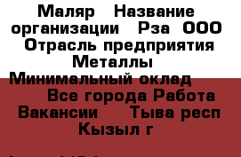 Маляр › Название организации ­ Рза, ООО › Отрасль предприятия ­ Металлы › Минимальный оклад ­ 40 000 - Все города Работа » Вакансии   . Тыва респ.,Кызыл г.